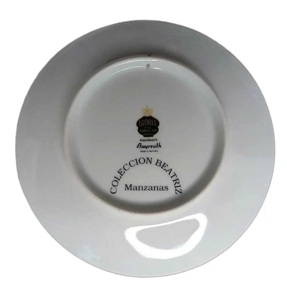 Gloria Fine Porcelain Handwork Coleccion Beatriz Manzanas Decorative Wall Plate